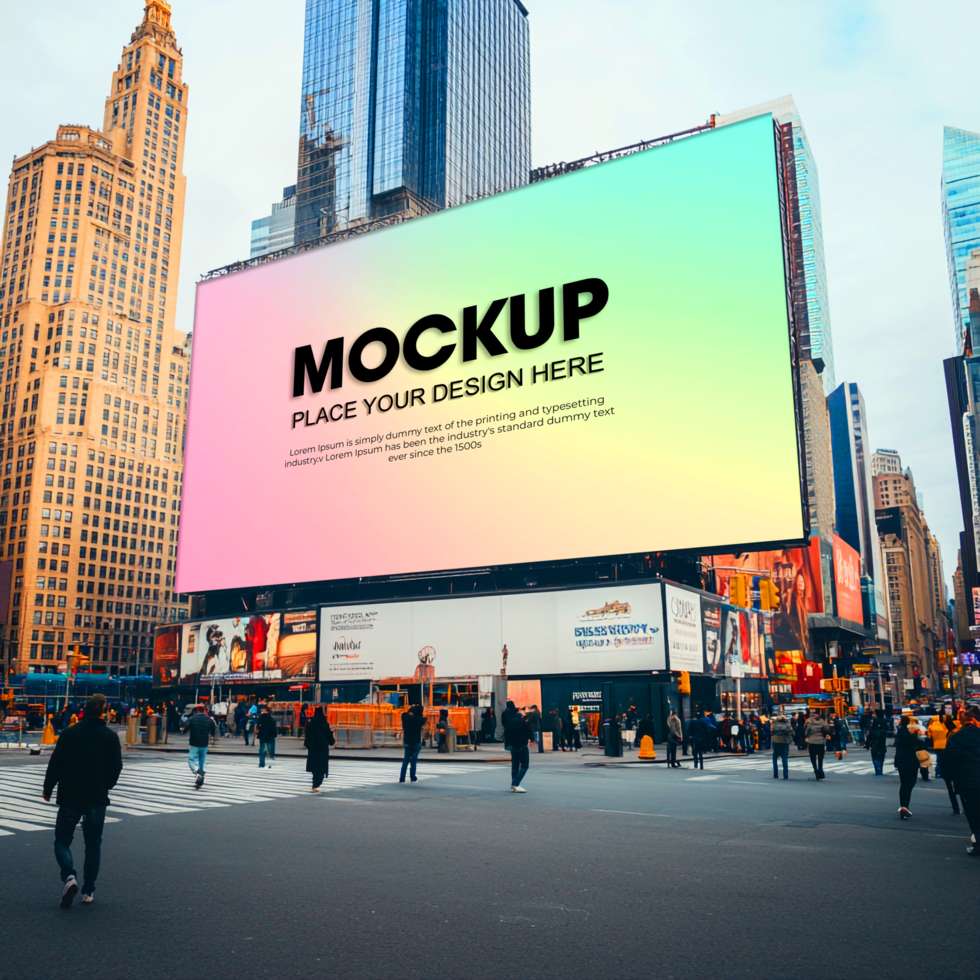 Giant Billboard Mockup in Times Square NYC psd