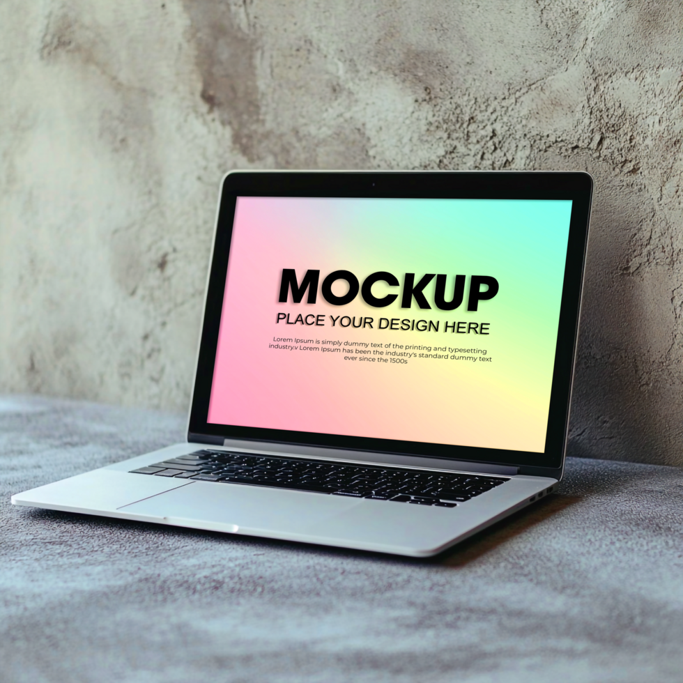 Laptop Mockup Stunning Pastel Gradient Screen Display psd