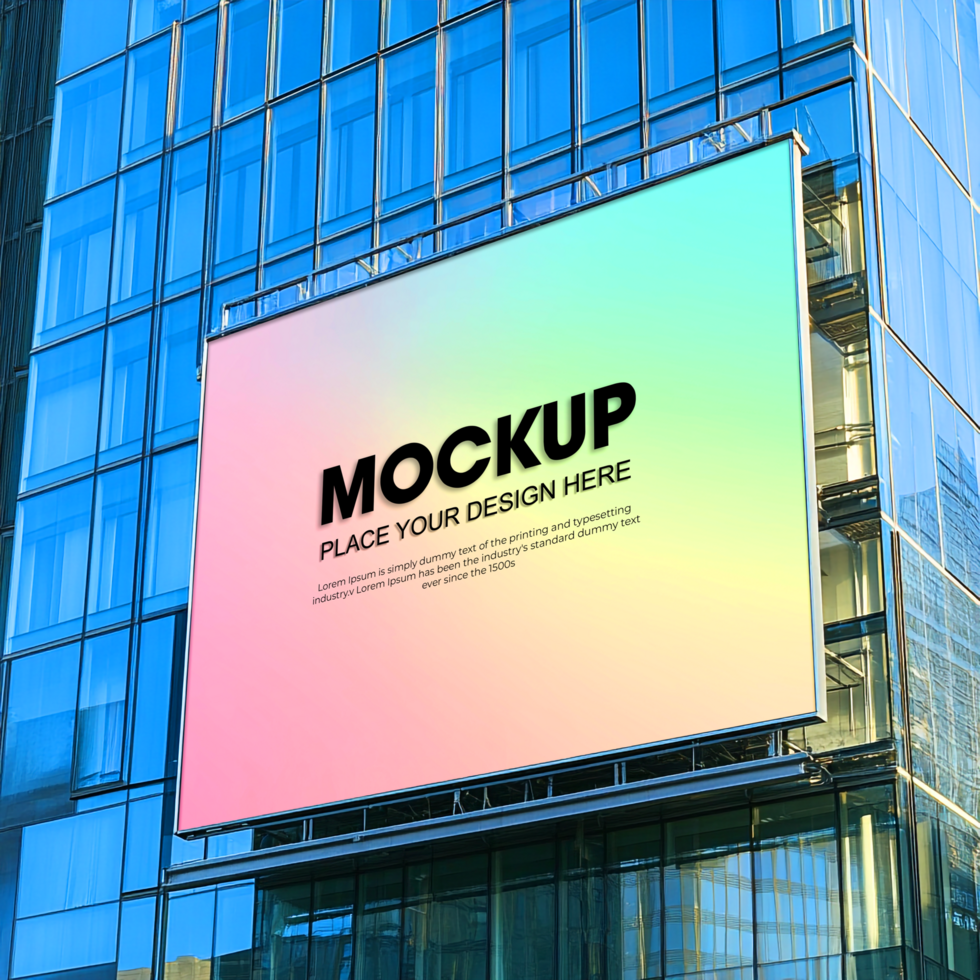 Billboard Mockup City Building Realistic Digital Ad Template psd