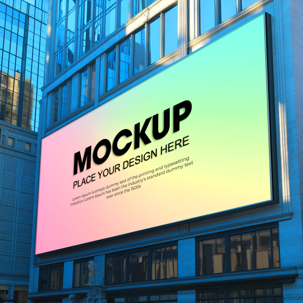 Giant Billboard Mockup City Building Ad Space psd