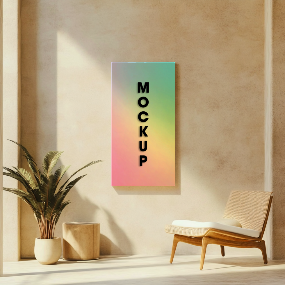 Modern Canvas Mockup Pastel Gradient Background for Interior Design psd