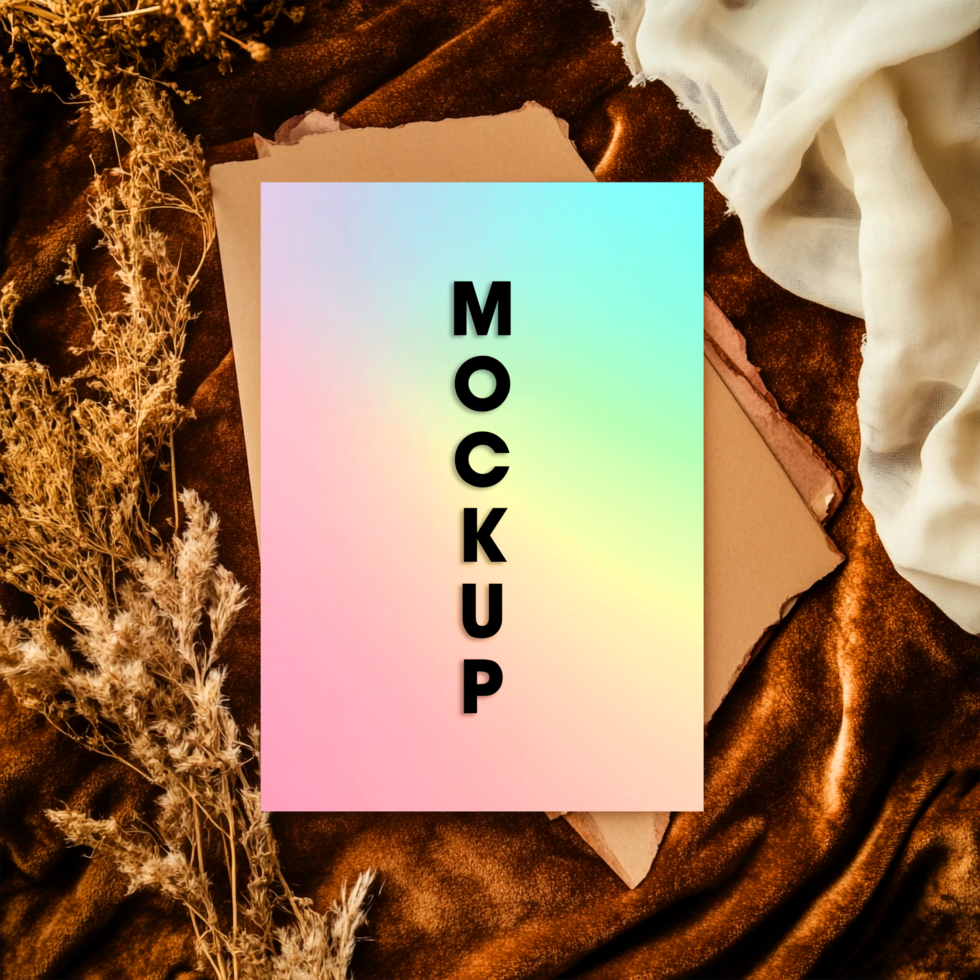 Pastel Rainbow Mockup Elegant Branding Design Template psd