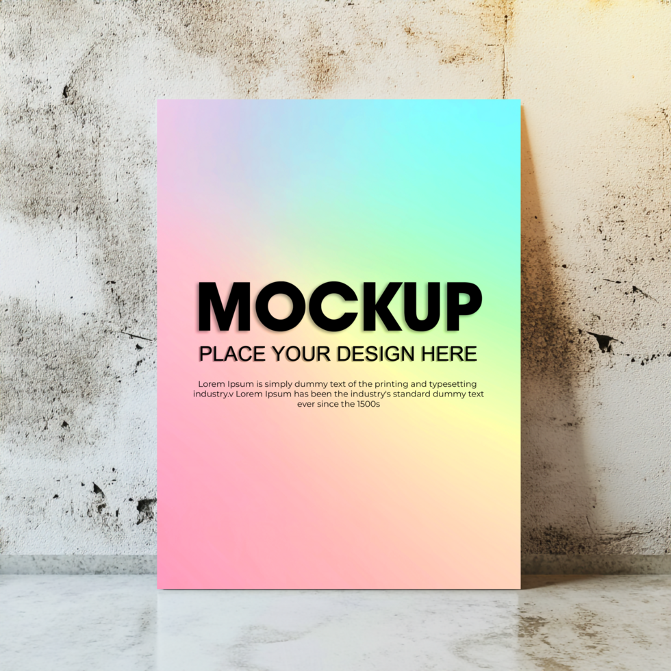 Pastel Rainbow Mockup Gradient Canvas Print Design Template for Branding and Marketing psd