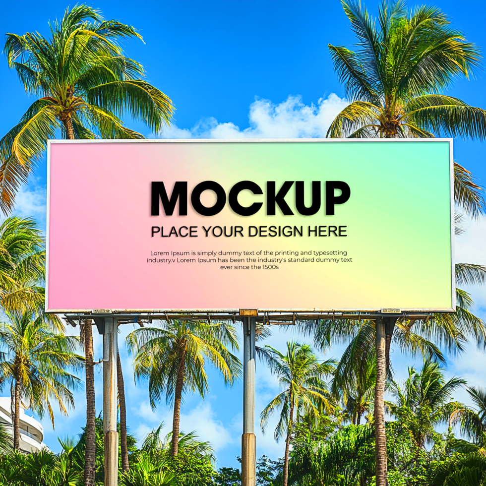 Tropical Billboard Mockup Advertise Your Design psd