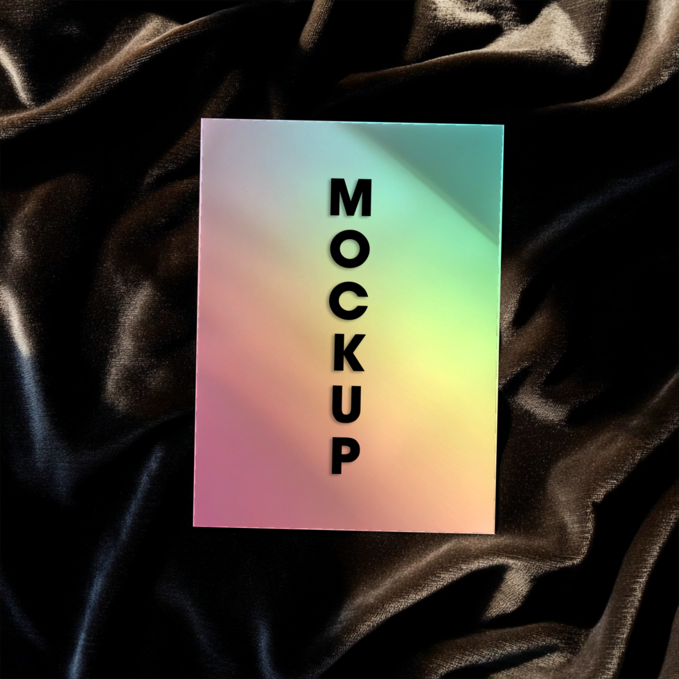 Elegant Holographic Mockup on Velvet Background Perfect for Branding psd