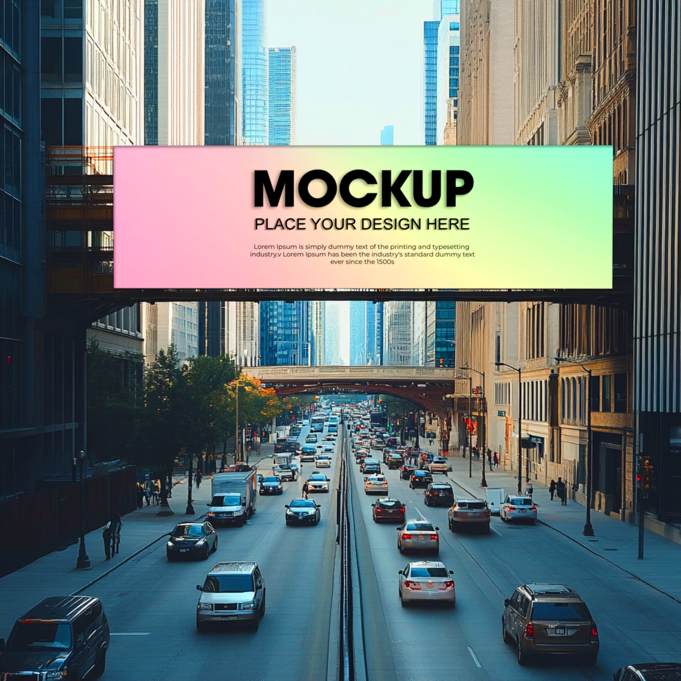 City Billboard Mockup Urban Advertising Design Template psd