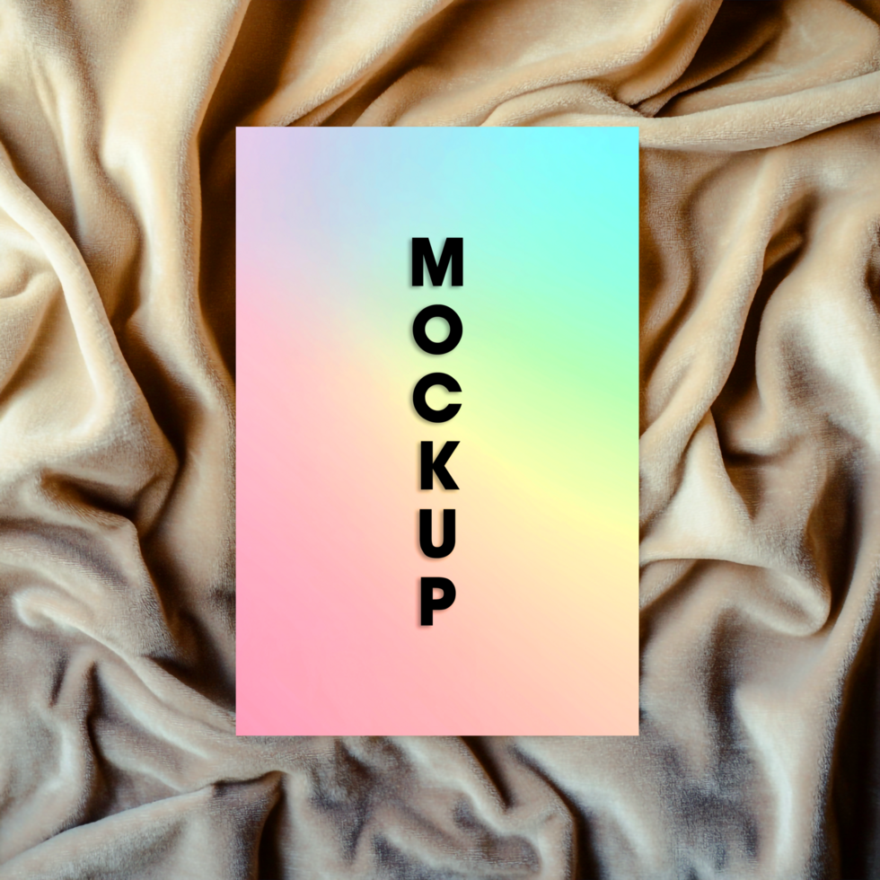 Pastel Rainbow Mockup on Velvet Fabric Branding Design Template psd