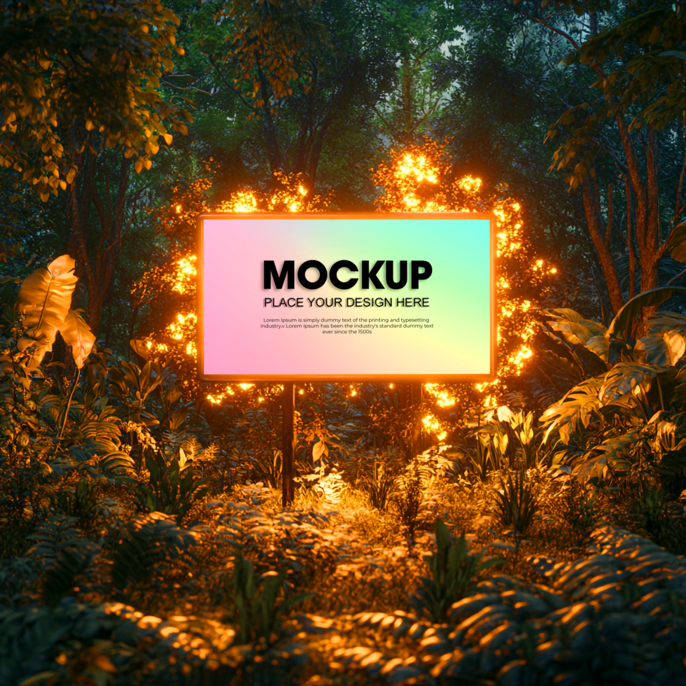Magical Forest Mockup Enchanting Nature Background psd