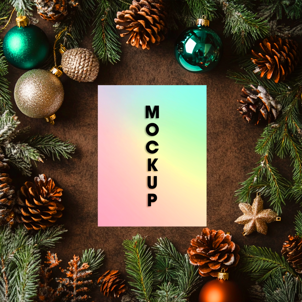 Christmas Mockup Holiday Card Design Template psd