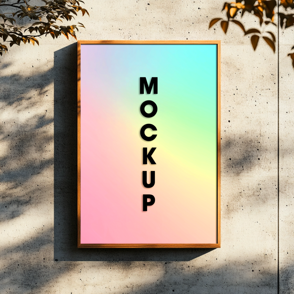 Pastel Rainbow Mockup Frame Mockup on Sandy Beach Background psd
