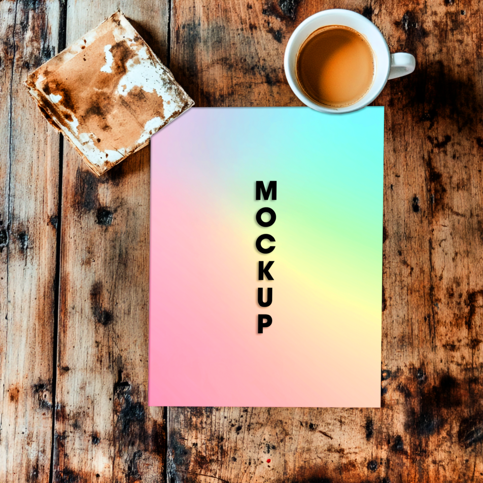 Pastel Rainbow Mockup Flatlay Photo for Branding Design psd
