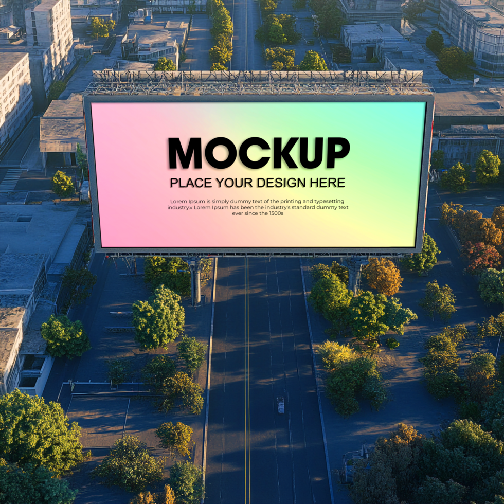 Billboard Mockup City Aerial View Ad Template psd