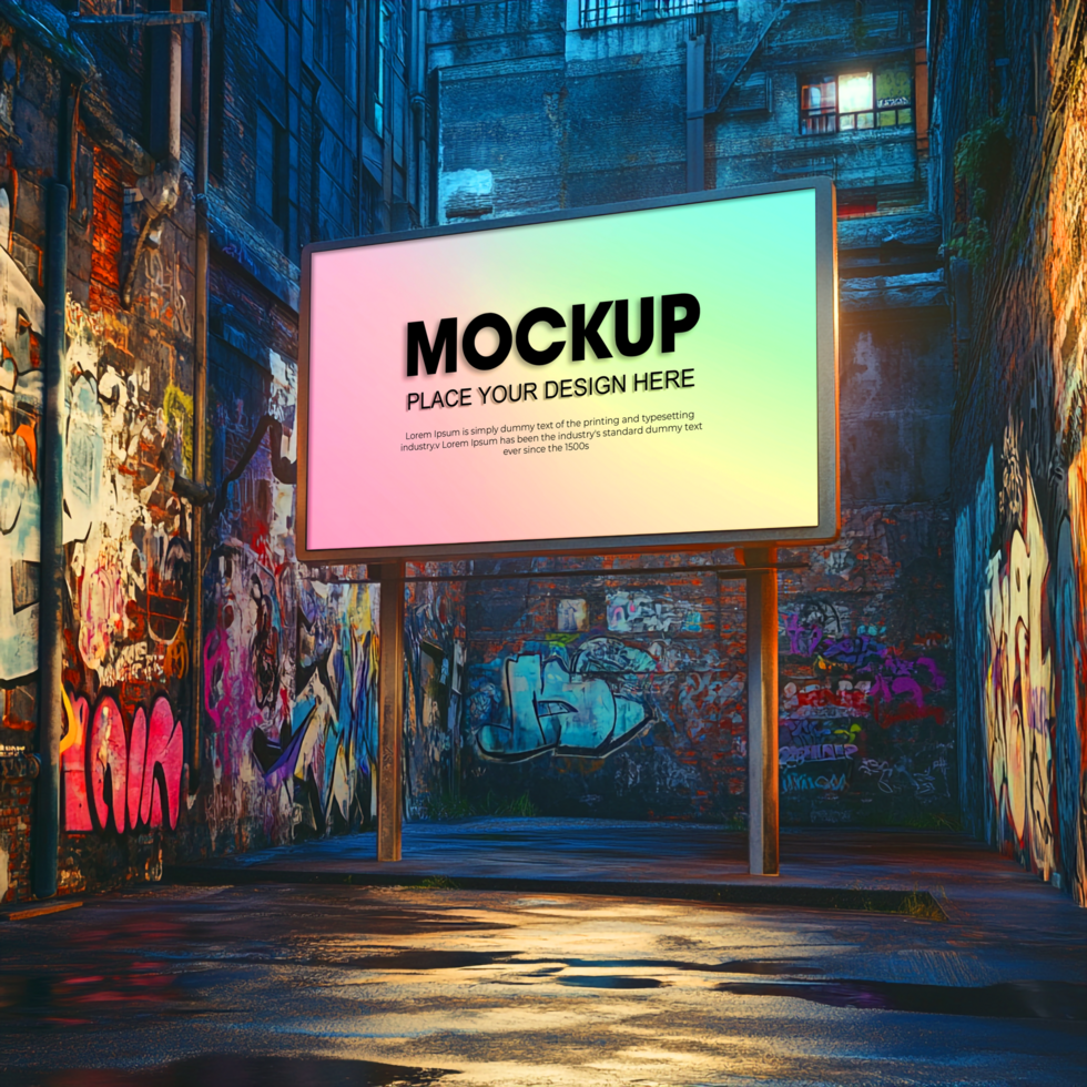 Vibrant City Billboard Mockup Perfect for Advertising Design psd
