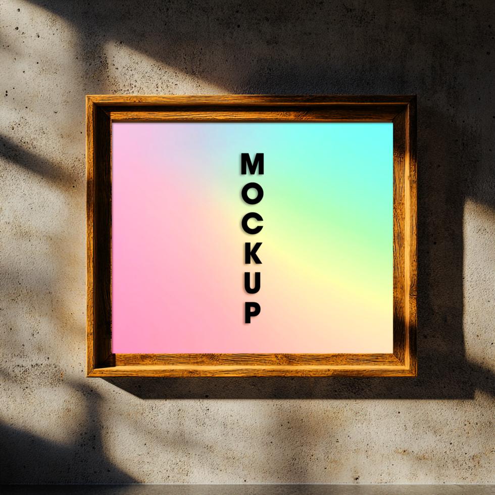 Square Frame Mockup Pastel Gradient Background psd
