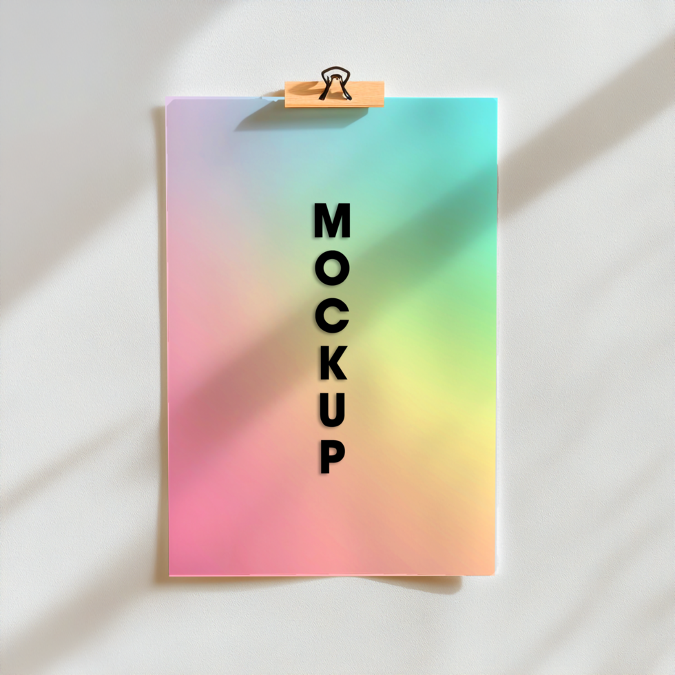 Rainbow Gradient Mockup Poster Design psd