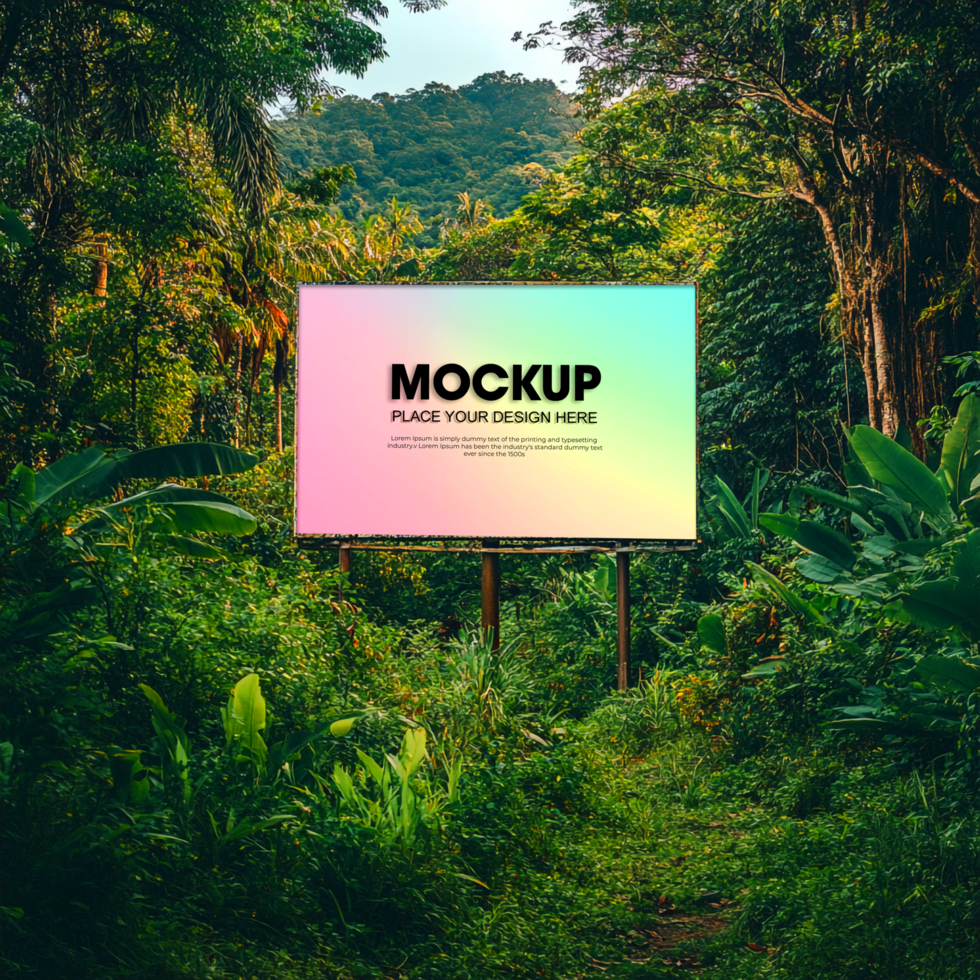 Jungle Billboard Mockup Tropical Ad Template psd