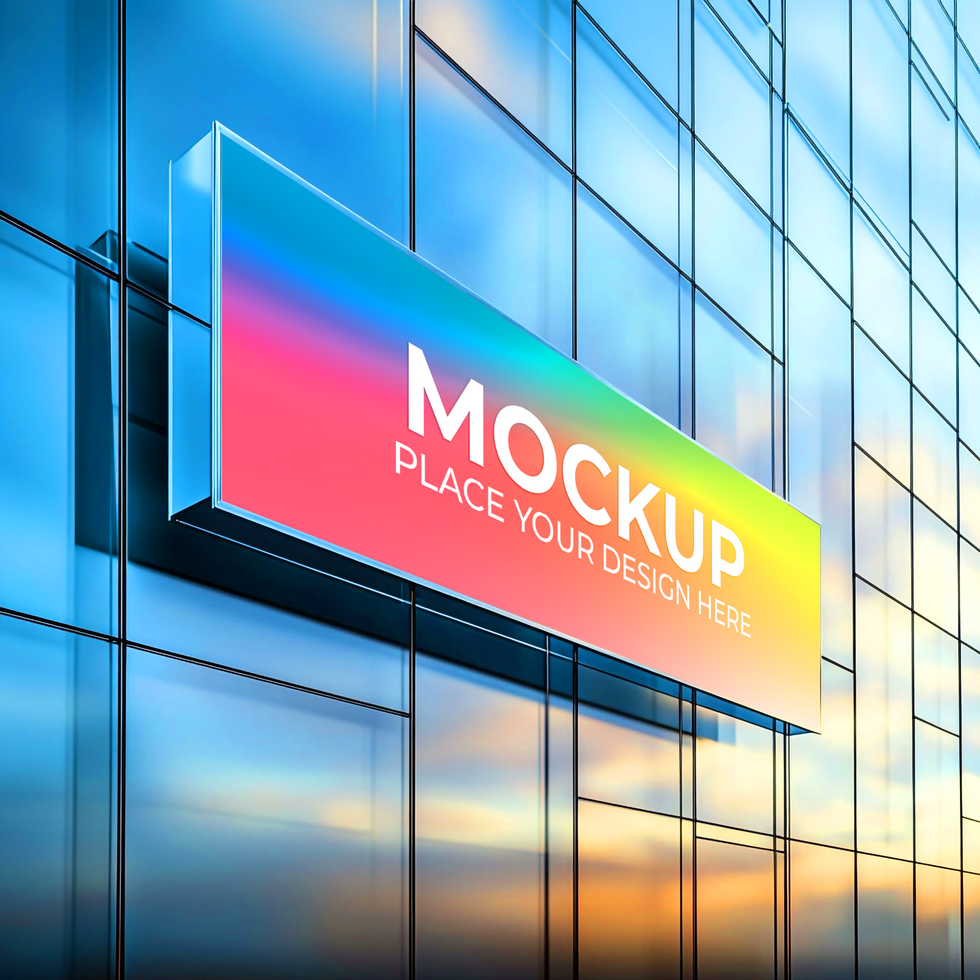 Modern Building Sign Mockup, Showcase Your Brand Mockup Template psd