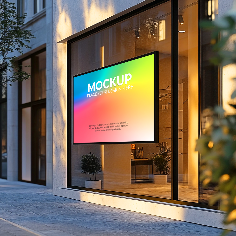 Modern Retail Store with Digital Signage Display Mockup Template psd