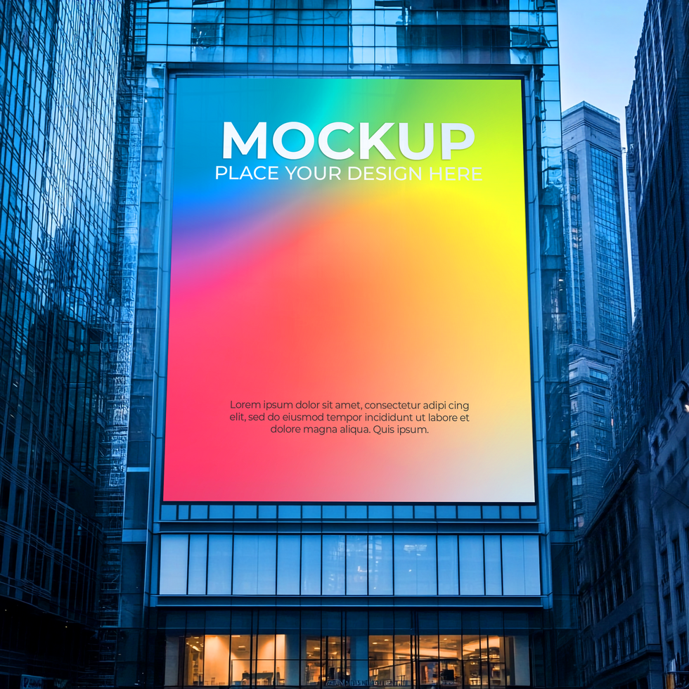 Billboard Mockup, City Building Night Advert Template Mockup Template psd