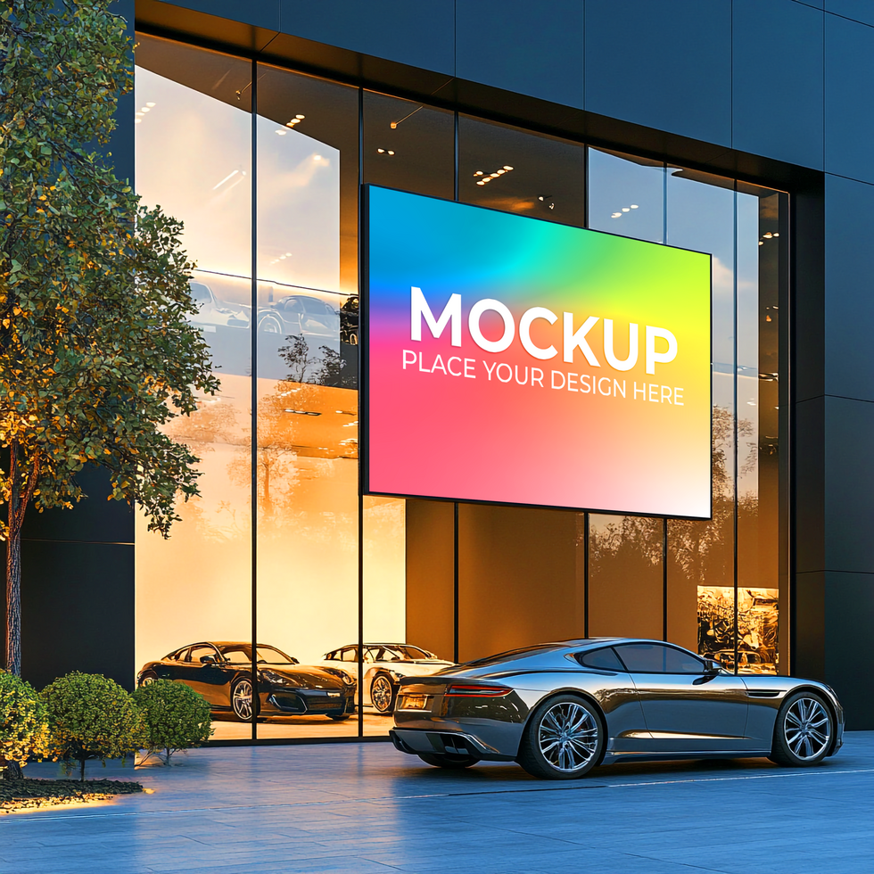Modern Store Front Mockup with Colorful Display Mockup Template psd