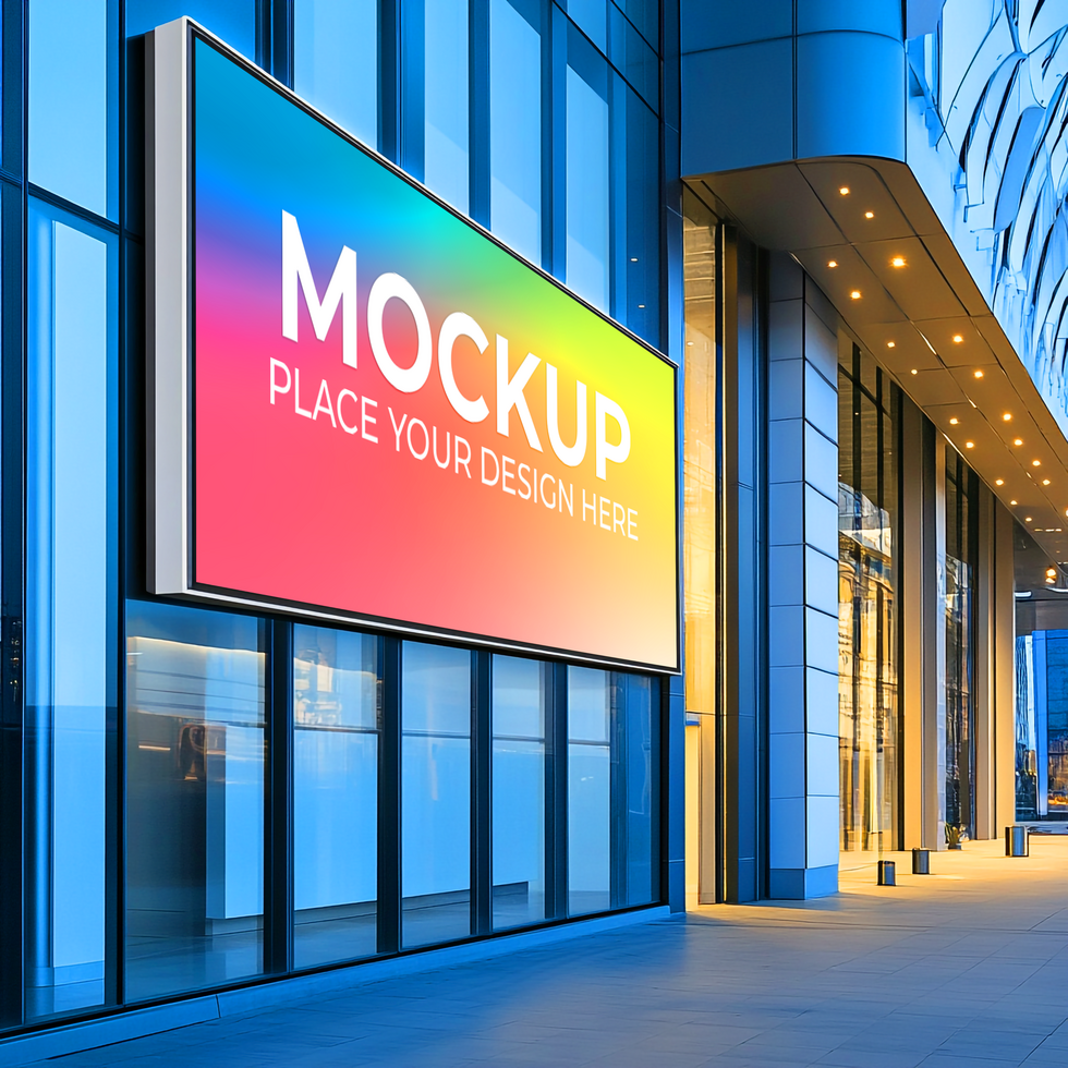 Outdoor LED Screen Mockup Building Exterior Advertising Signage Display Mockup Template psd