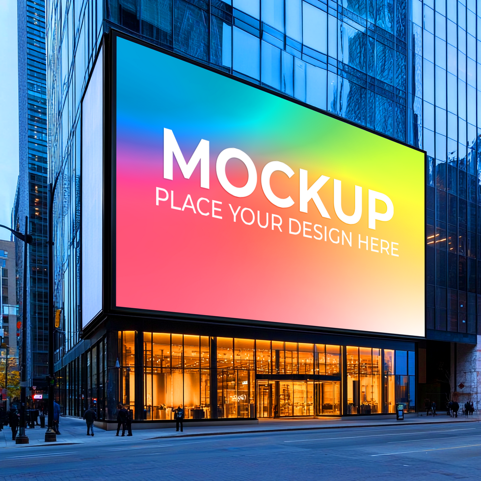 Giant Billboard Mockup, City Building Ad Space Template Mockup Template psd