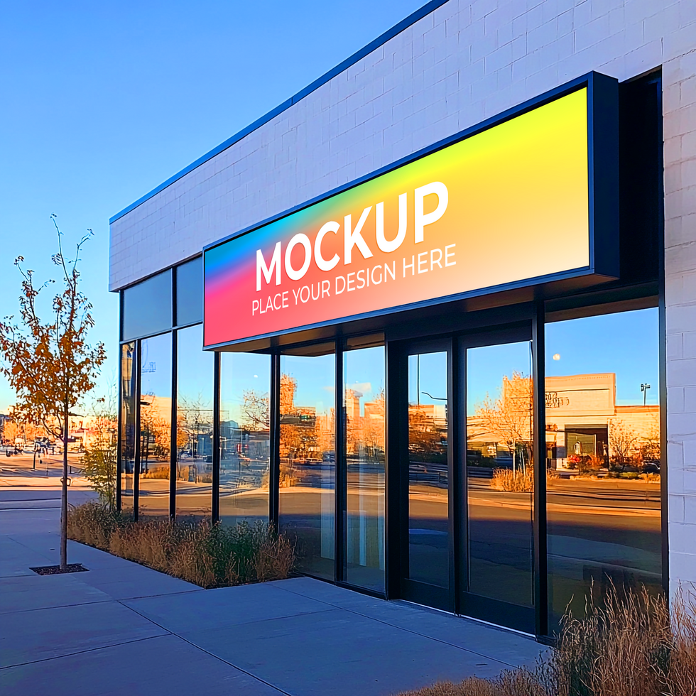 Modern Business Building Mockup, Exterior Signage Design Template Mockup Template psd