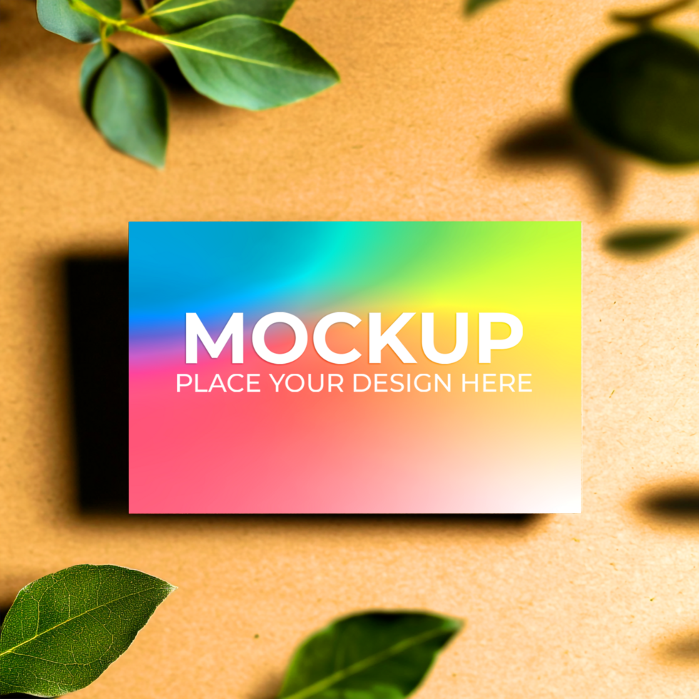 Vibrant Rainbow Business Card Mockup psd