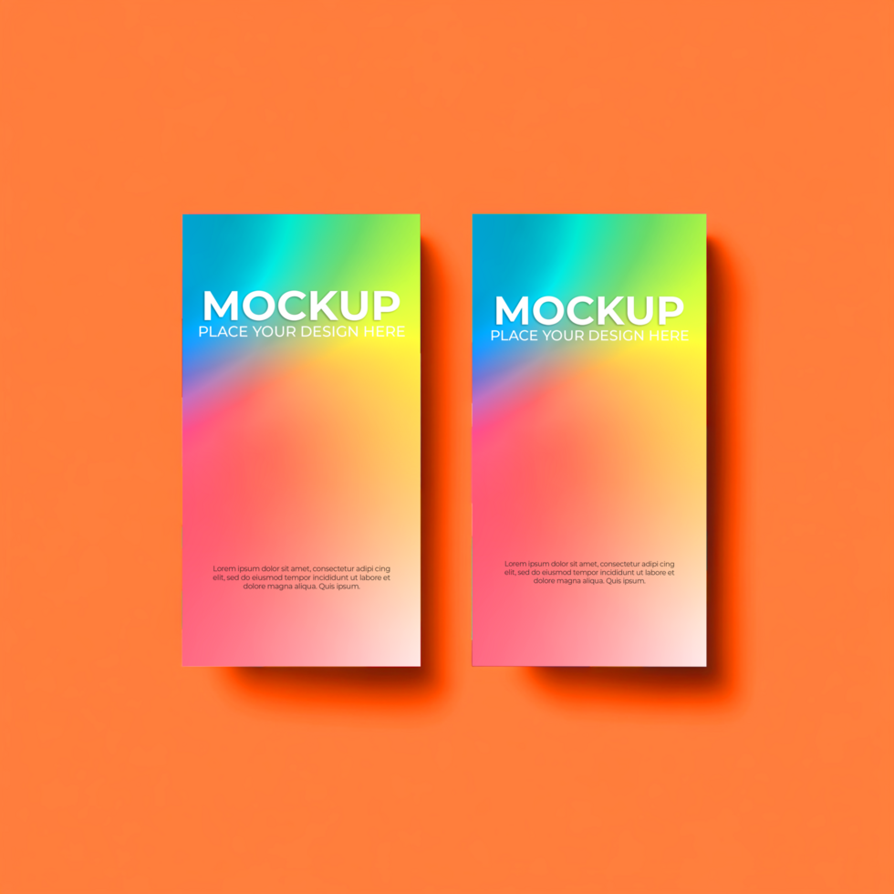 Vibrant Rainbow Gradient Business Card Mockup psd