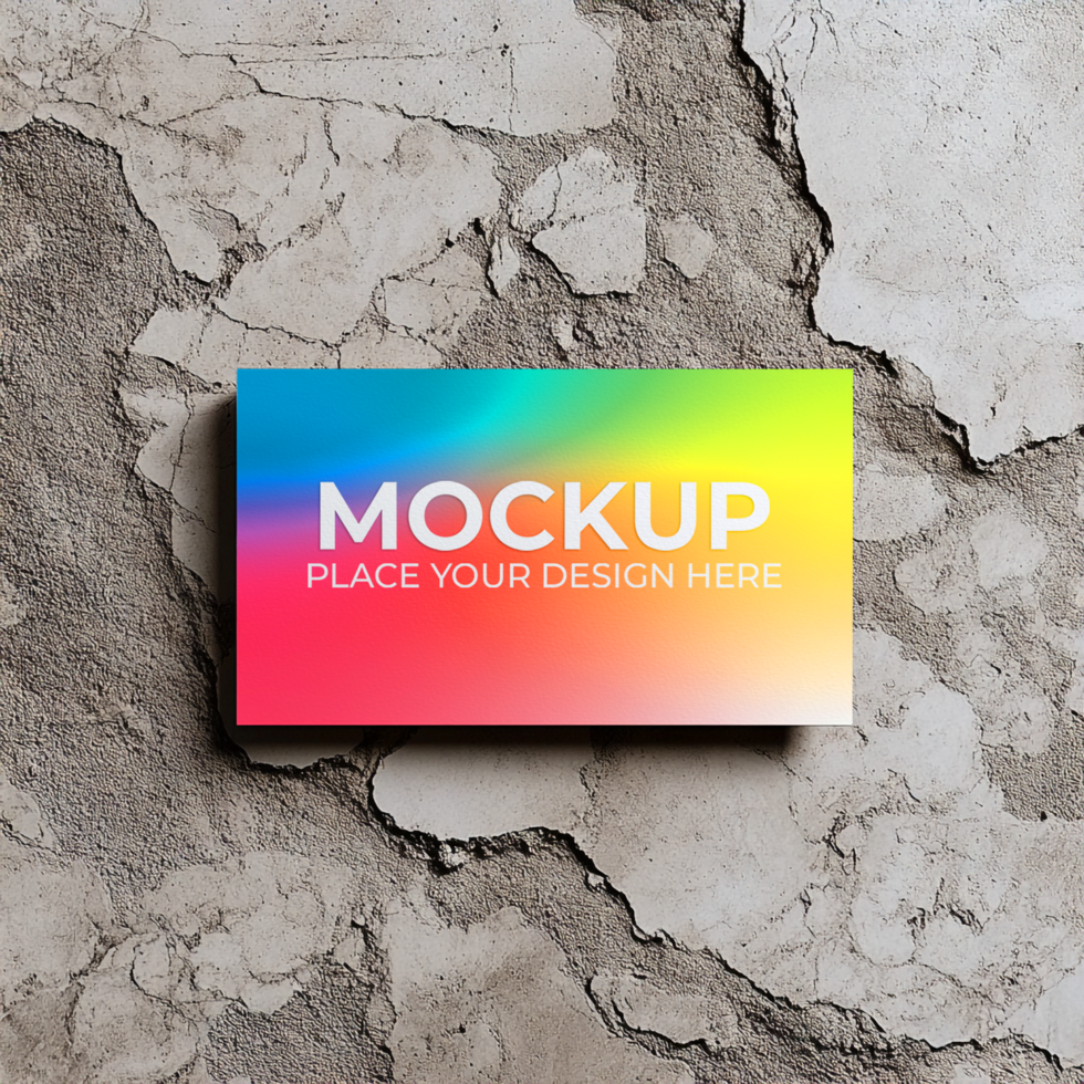 Rainbow Gradient Business Card Mockup Template Design psd