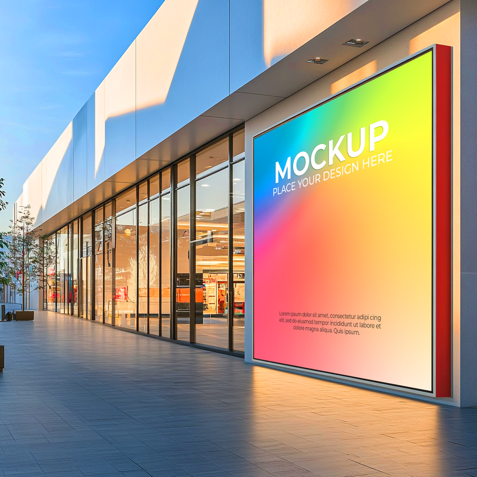 Modern Building Exterior Mockup Retail Signage Design Template psd