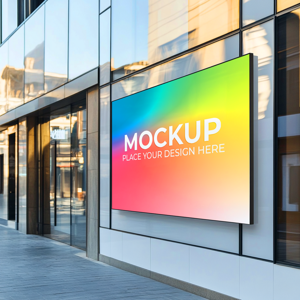 Outdoor Billboard Mockup on Modern Building psd