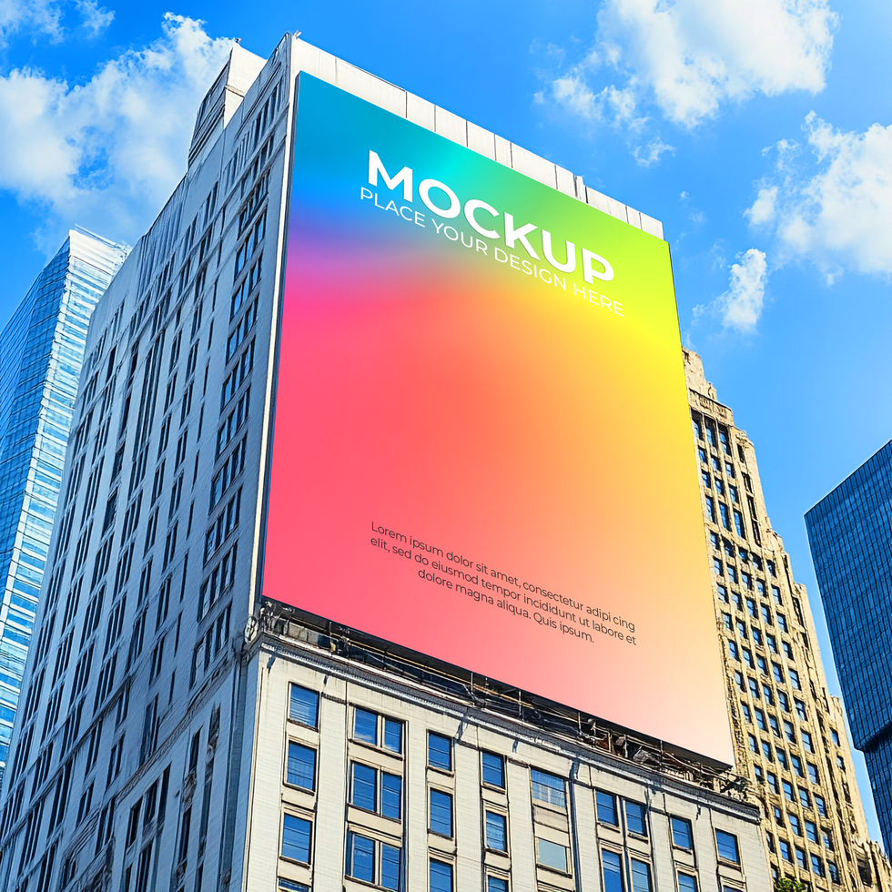 Billboard Mockup Realistic City Building Advertisement Template psd