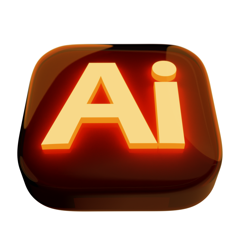 3d Adobe Icon illustrator isolated on transparent background png