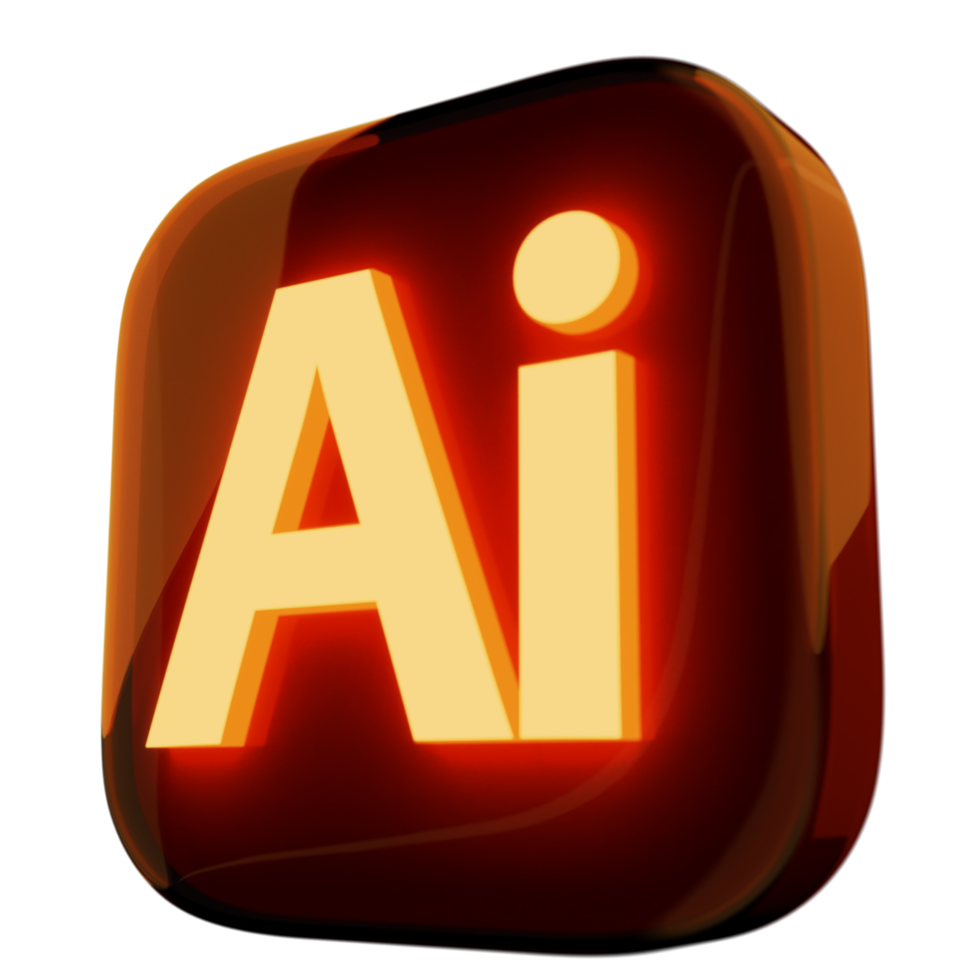 3d Adobe illustrator isolated on transparent background png