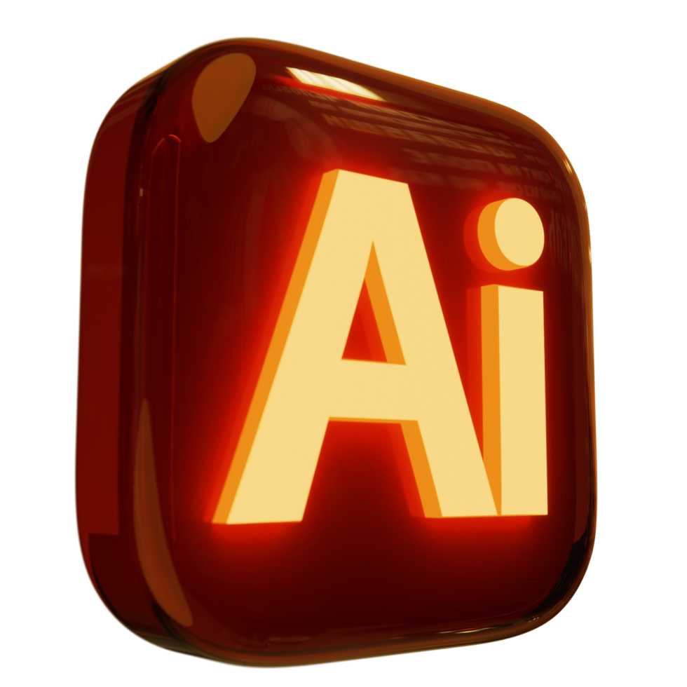 Adobe illustrator isolated on transparent background icon 3d png