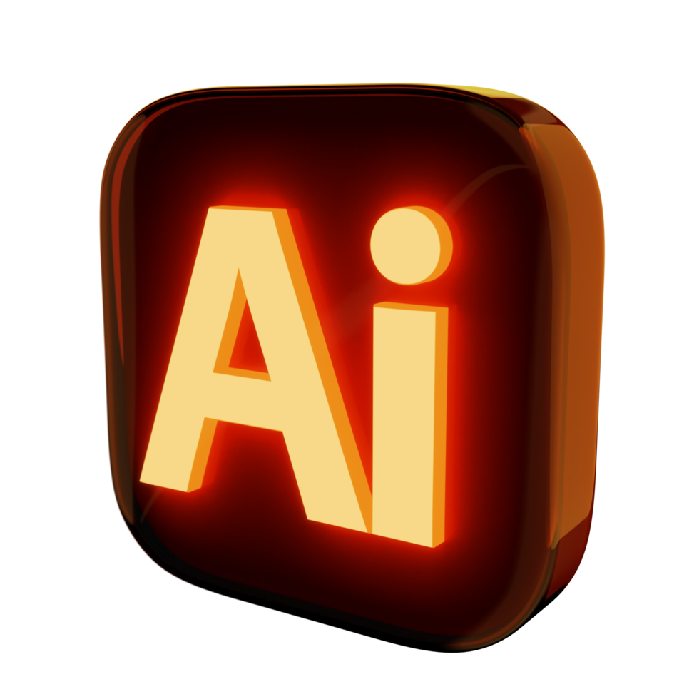 Adobe illustrator isolated on transparent background glow icon png