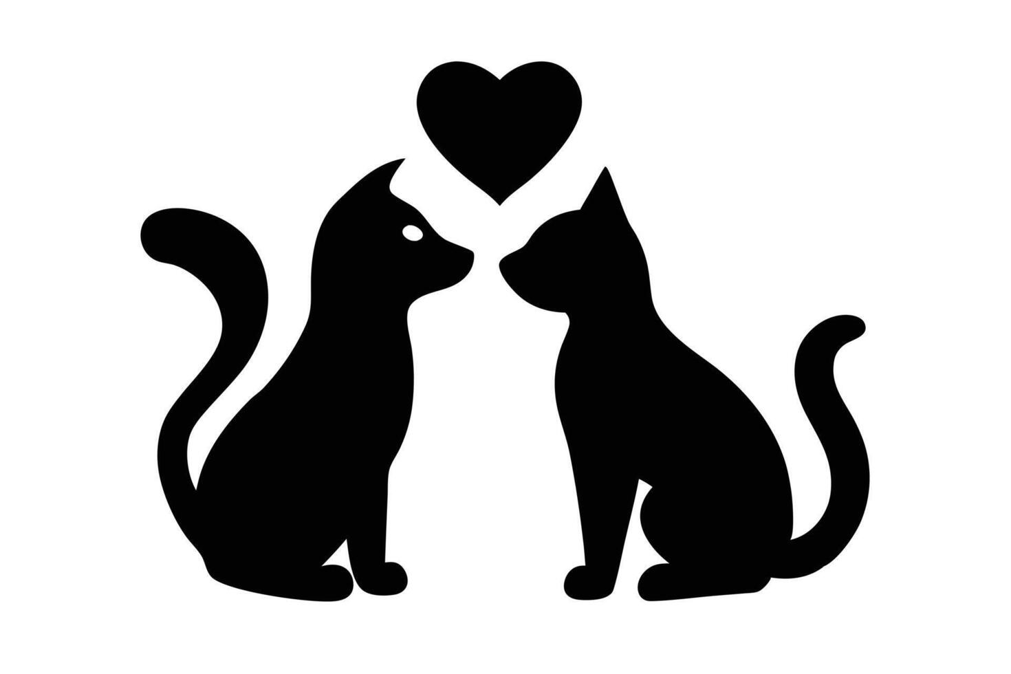 Adobe Illustrator Artwork cat and dog love vector