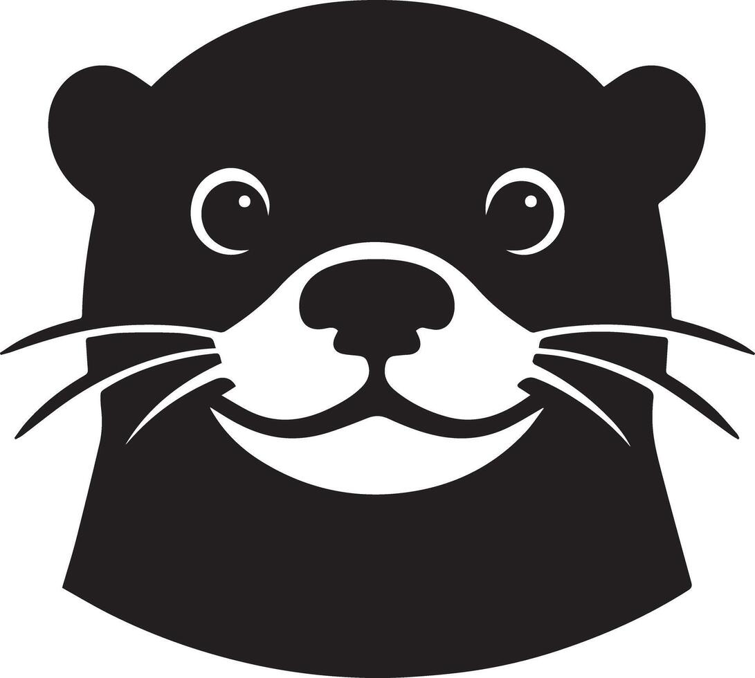 Curious Otter Silhouette Illustration vector