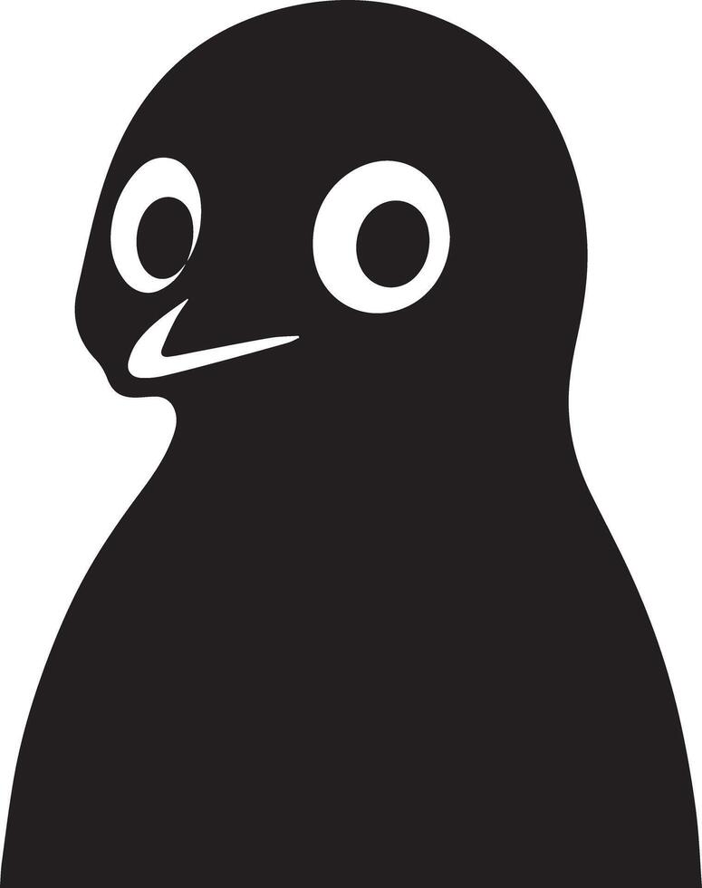 Adorable Penguin Silhouette Art vector
