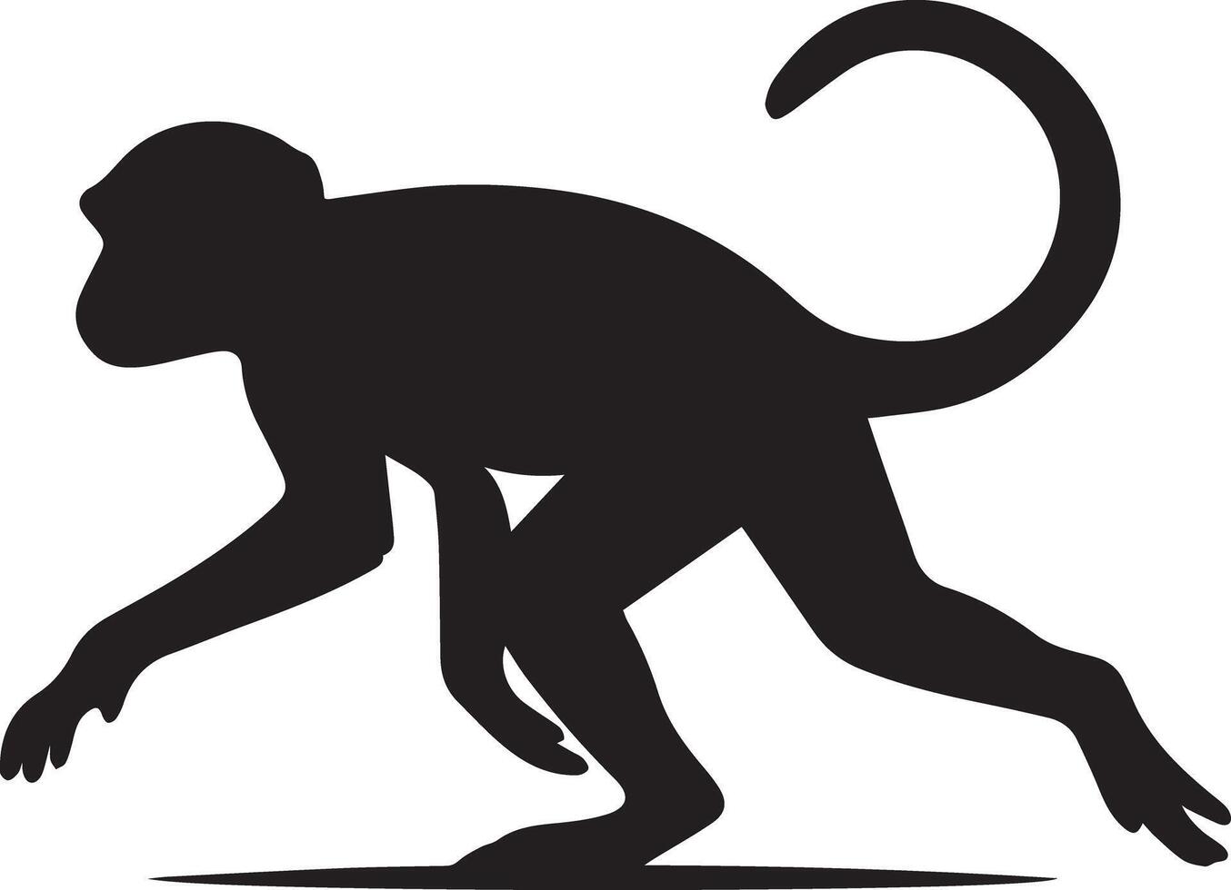 Cute Monkey Silhouette Art vector