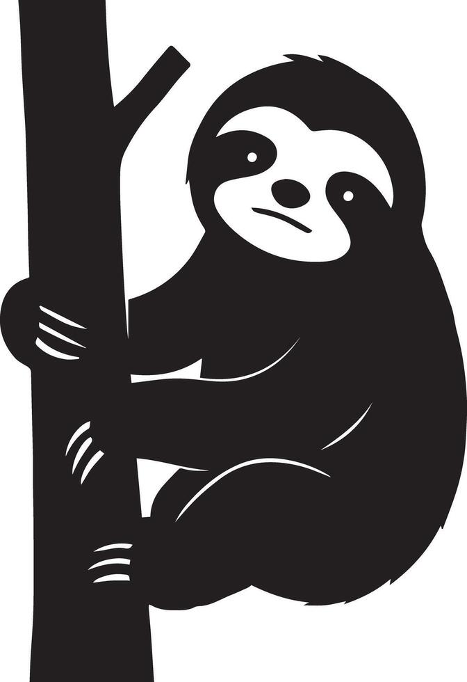 Sloth Hanging Silhouette Design vector