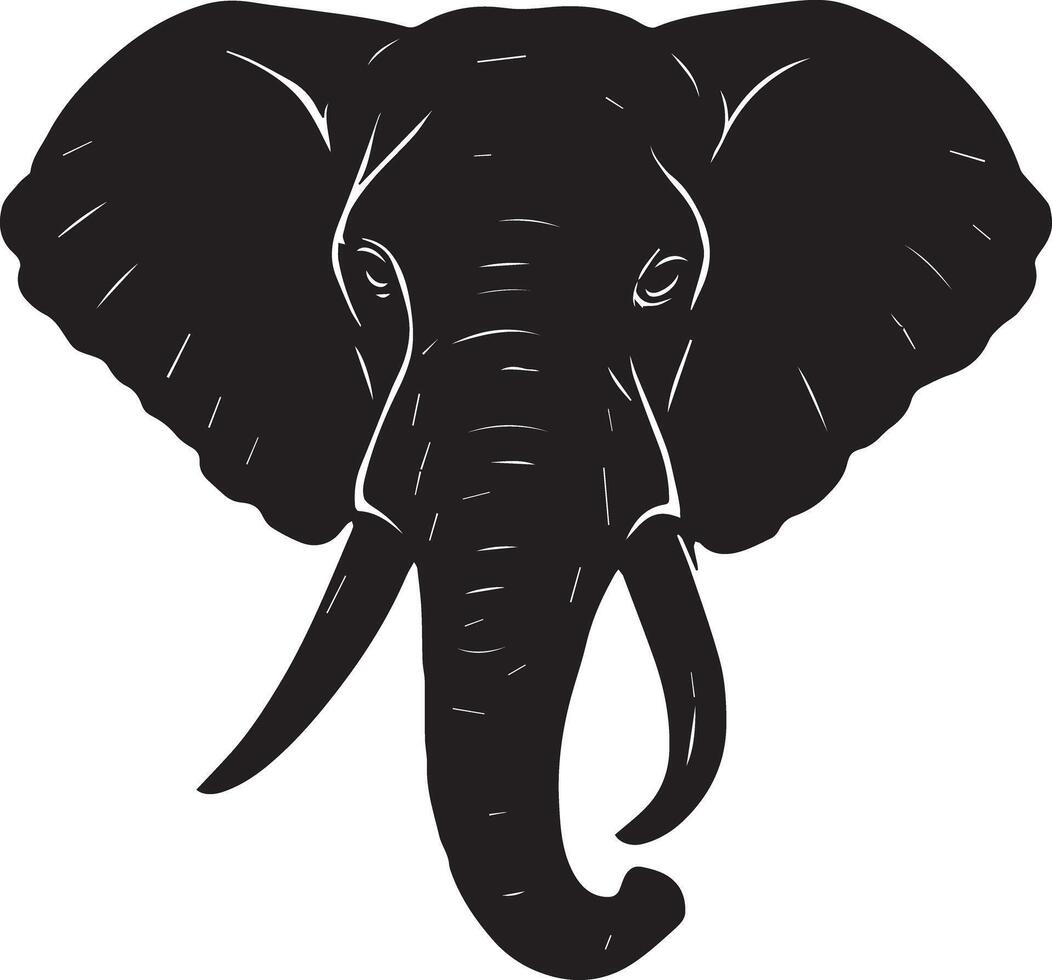 Elegant Elephant Silhouette Drawing vector