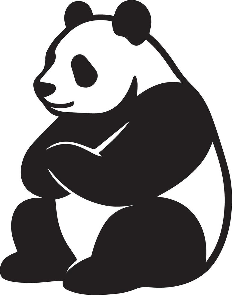 Funny Panda Silhouette Cartoon Design vector