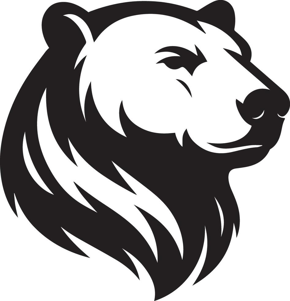 Fierce Polar Bear Silhouette Sketch vector