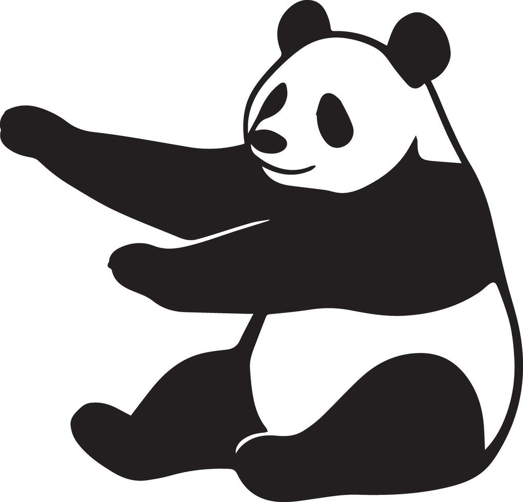 Panda Bear Silhouette Illustration vector