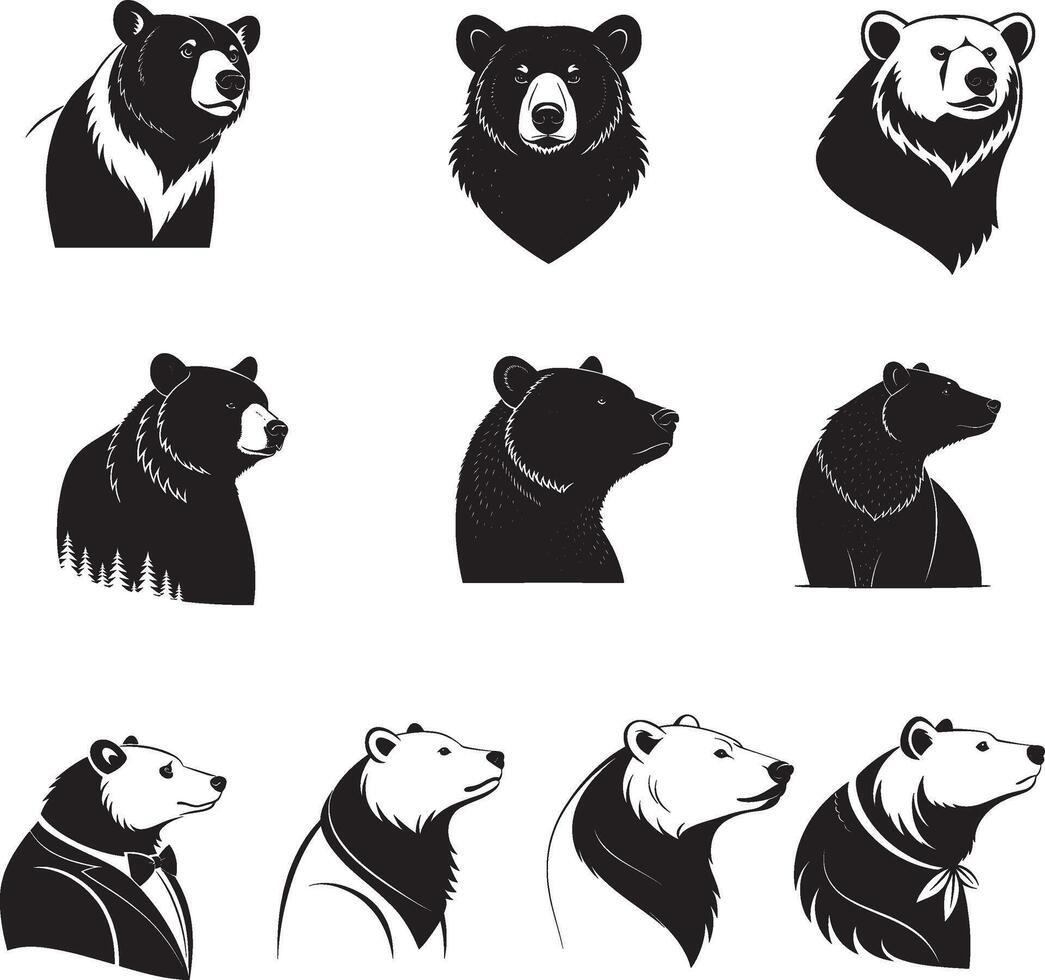 A bear, silhouette style, minimalist. vector