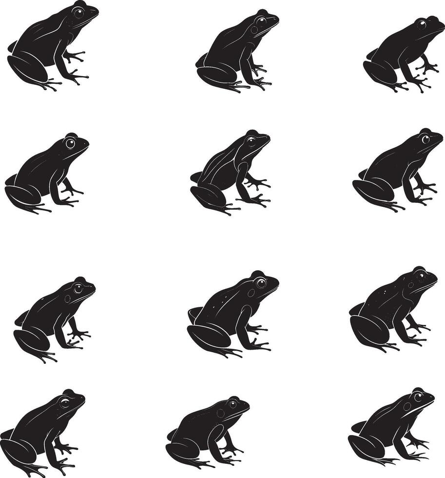 A frog , silhouette style, minimalist. vector