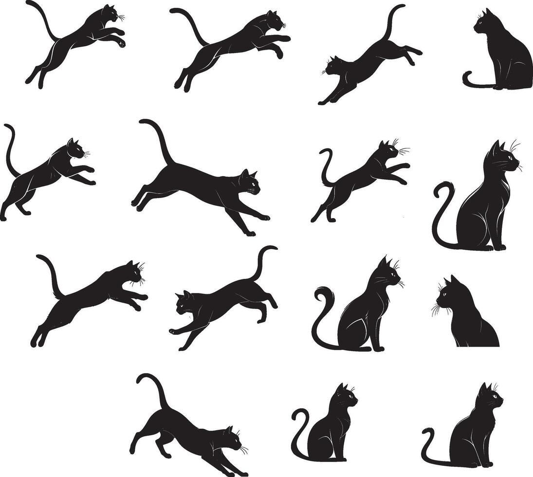 A cat, silhouette style, minimalist. vector