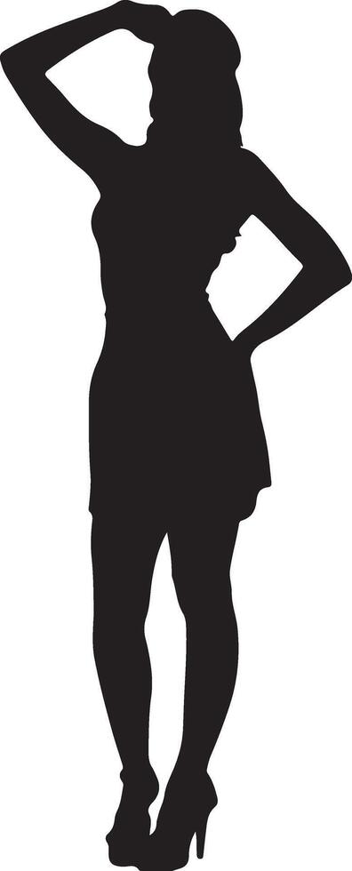 Model woman in a pose vector